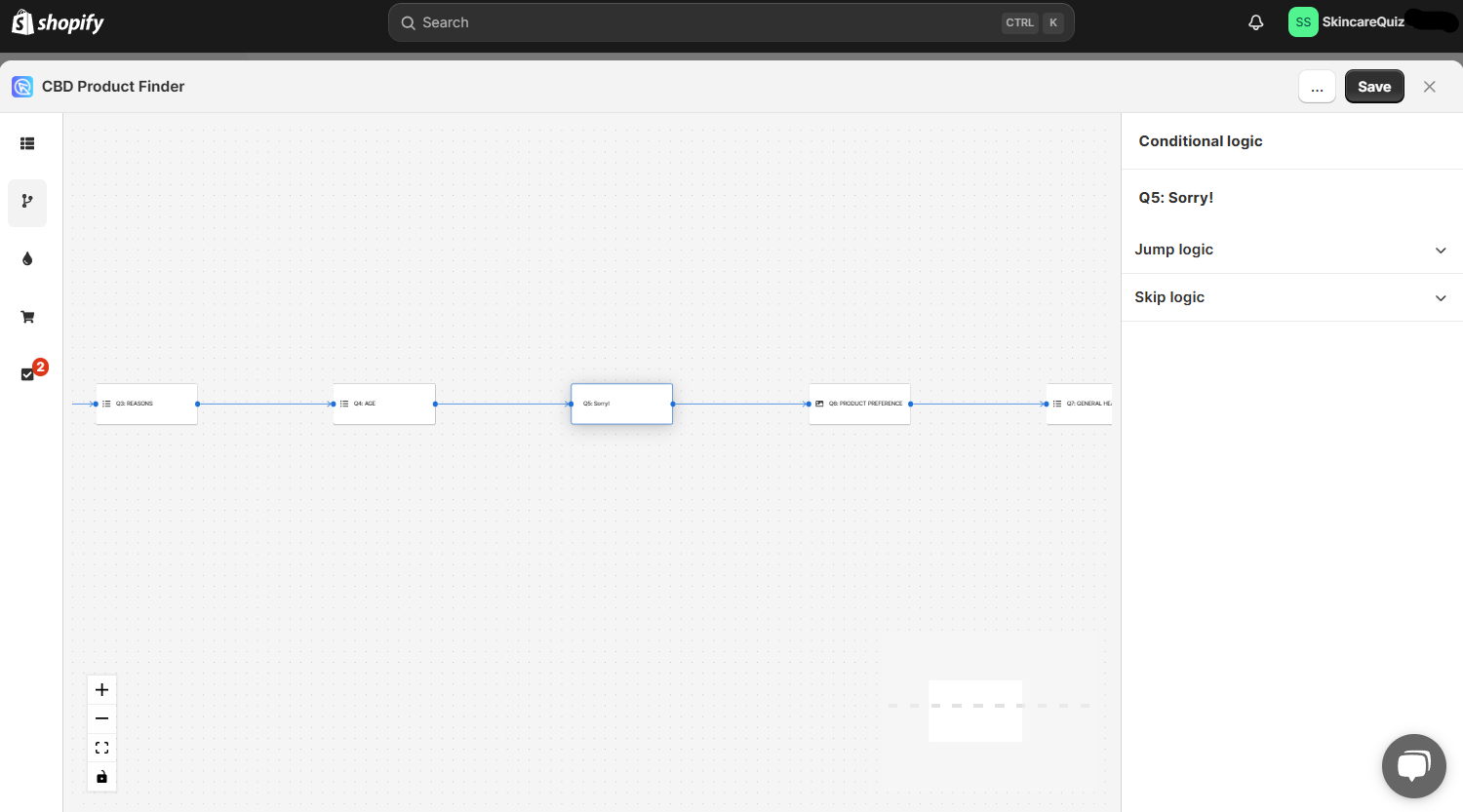 quiz builder conditional logic